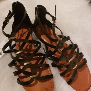 Womens Gladiator Sandals- Black